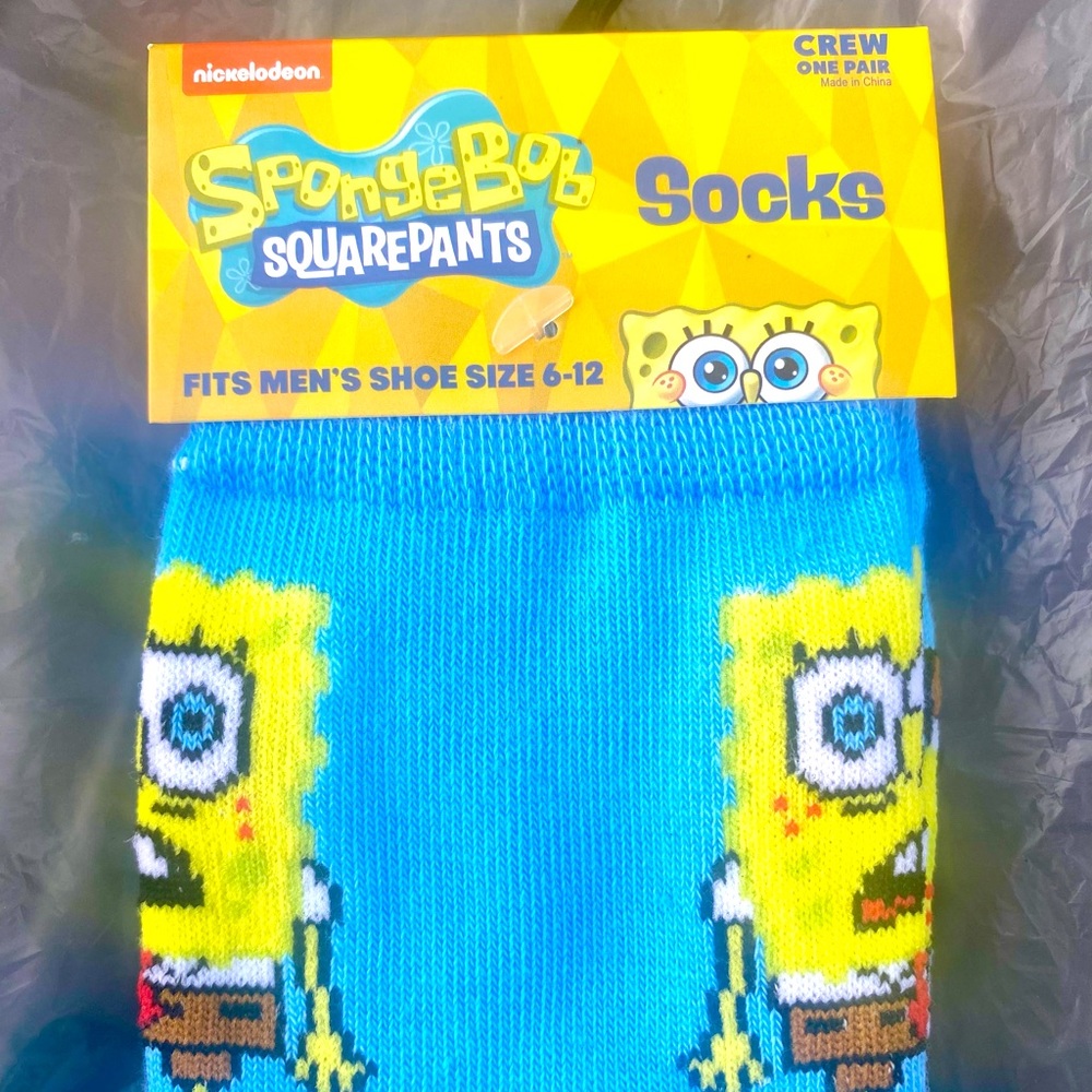 Fun Novelty SpongeBob Socks Size 6-12